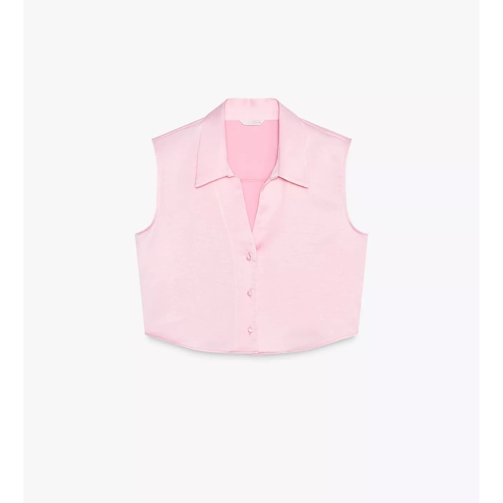 Zara Pink Sleeveless Crop Top